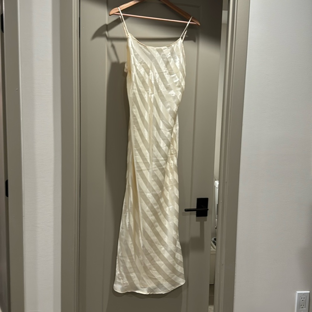 Victoria's Secret Vintage Draped Maxi Slip Dress Size M / Cream Silk